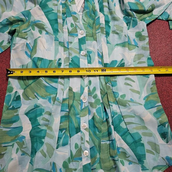 Soft Surroundings Tropical Print Button Up Blouse and Cami Set S Resort Vacation - Picture 14 of 14